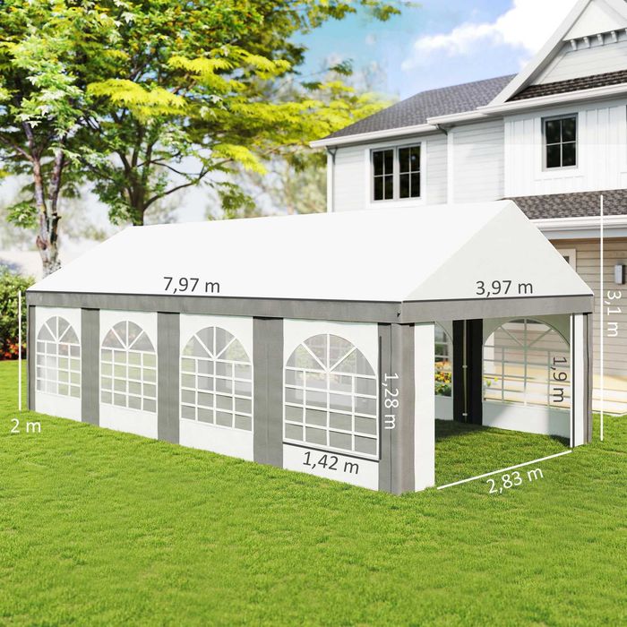 Tenda para eventos 7,97x3,97 m com paredes removíveis