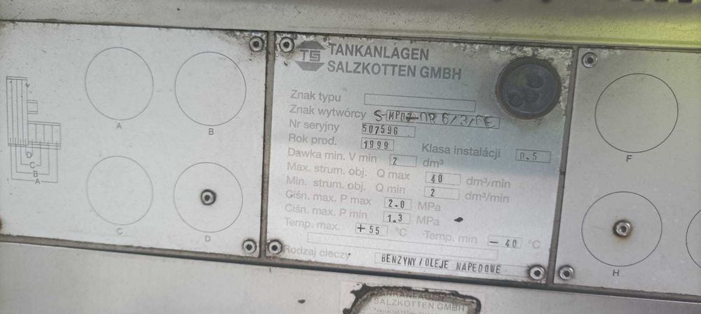 *Dystrybutor paliwa , odmierzacz paliw ciekłych z vrs