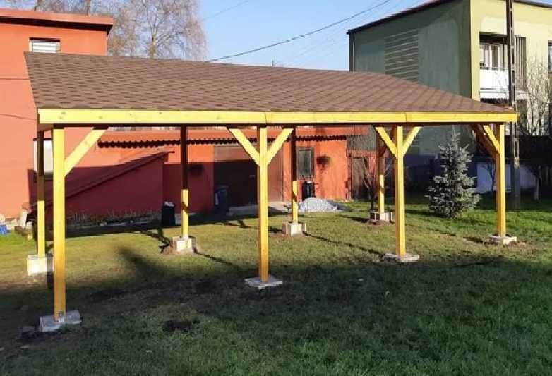 Wiata drewniana samochodowa Zadaszenie Ganek Weranda Pergola Daszek