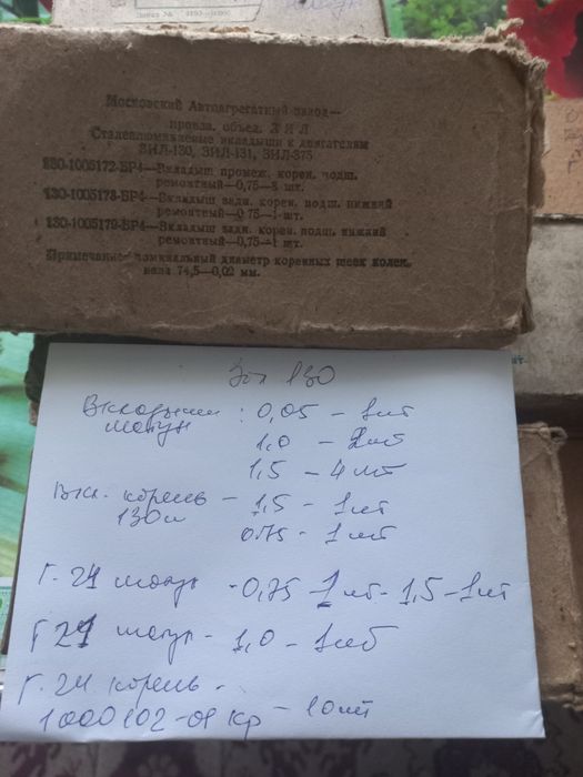 Продам советские коренние шатунние вкладиши