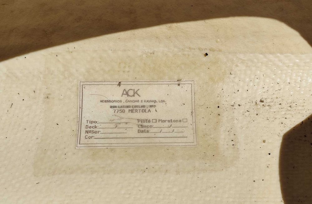 Kayak ack em fibra para 1 pessoa + pagaia