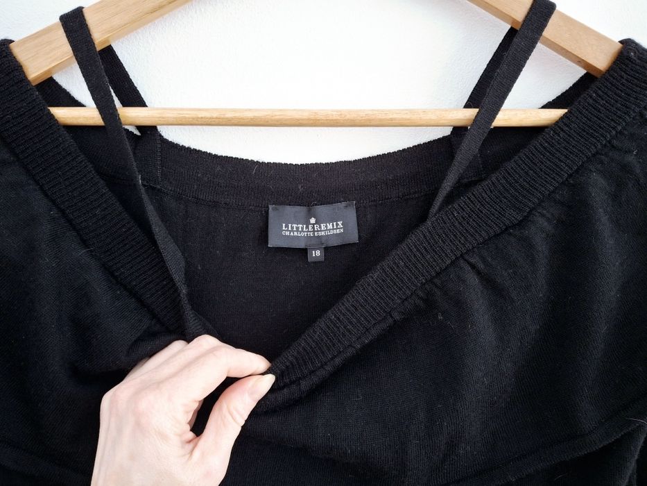 Little Remix sweter 100% wełna merino premium odkryte ramiona