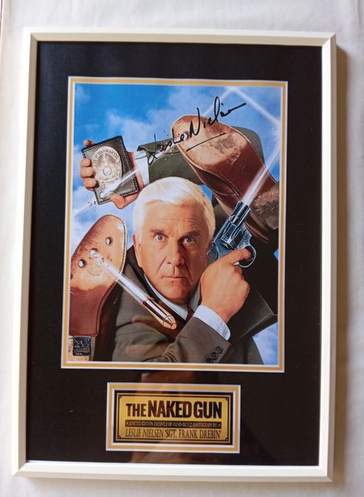Moldura Filme The Naked Gun - Lt. Drebin com Autógrafo (A4)