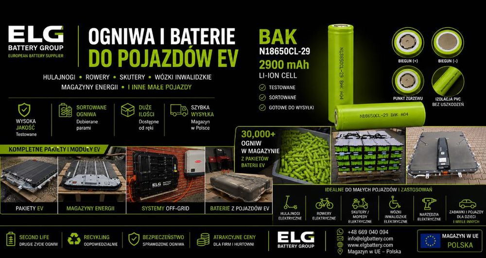 Ogniwa akumulatory BAK 18650 baterie