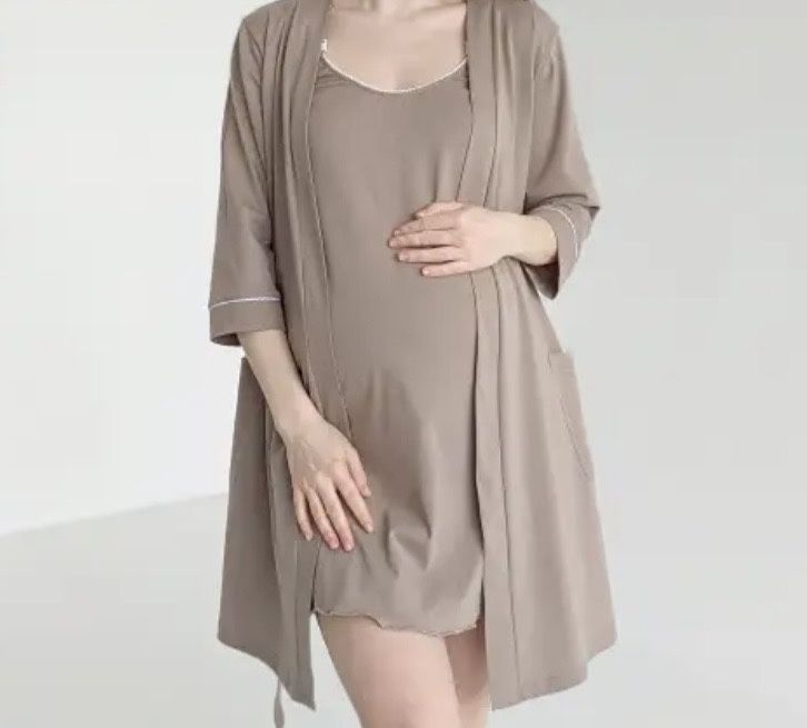 Комплект в роддом бежевый каучино (46-48 М)