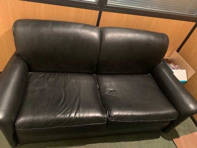 Sofá de cabedal 165 cm