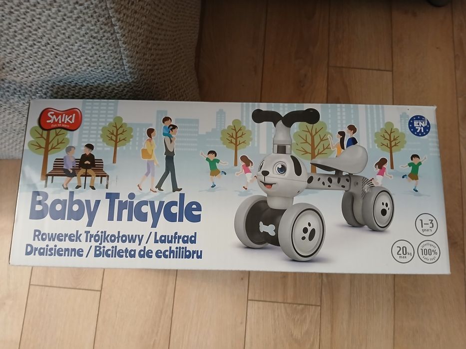 Rowerek biegowy czterokołowy od 1 roku, jeździk
