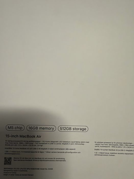 Apple MacBook Air 15,4 M5 16/512GB 10 CPU 10 GPU ( MDVD4 ) ( Starlight )