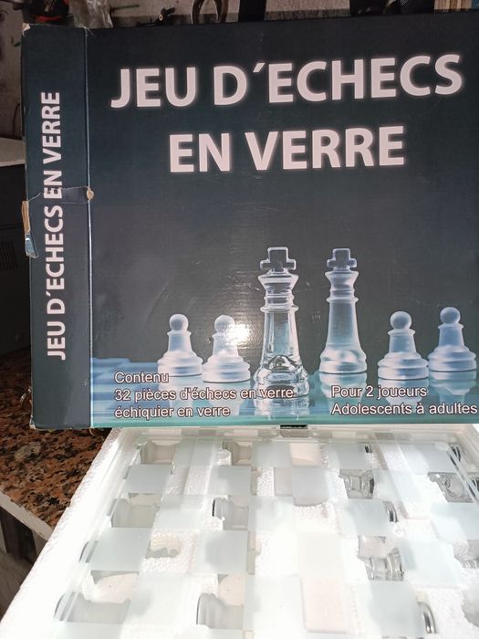 Jogo de Xadrez em vidro