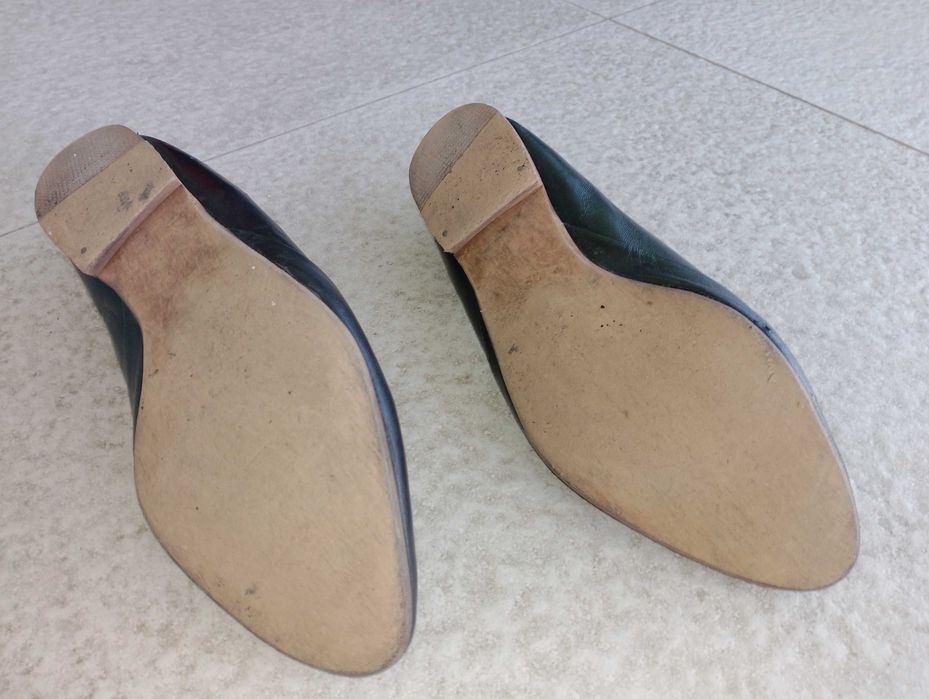 Polskie ze skóry naturalnej - Maciejka. Stan dobry.