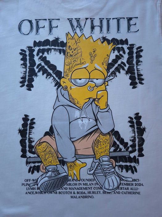Off White Bawełna S M XL XXL Biały Męski T-shirt