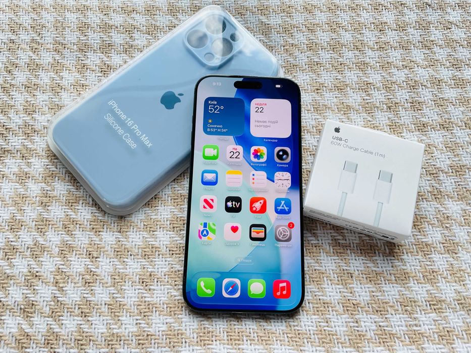 IPHONE 16 PRO MAX 256Gb АКБ 96% Black Titanium NEVERLOCK ( 00003)