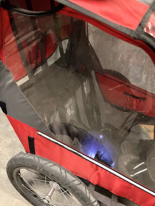 Reboque para bicicleta de duas crianças