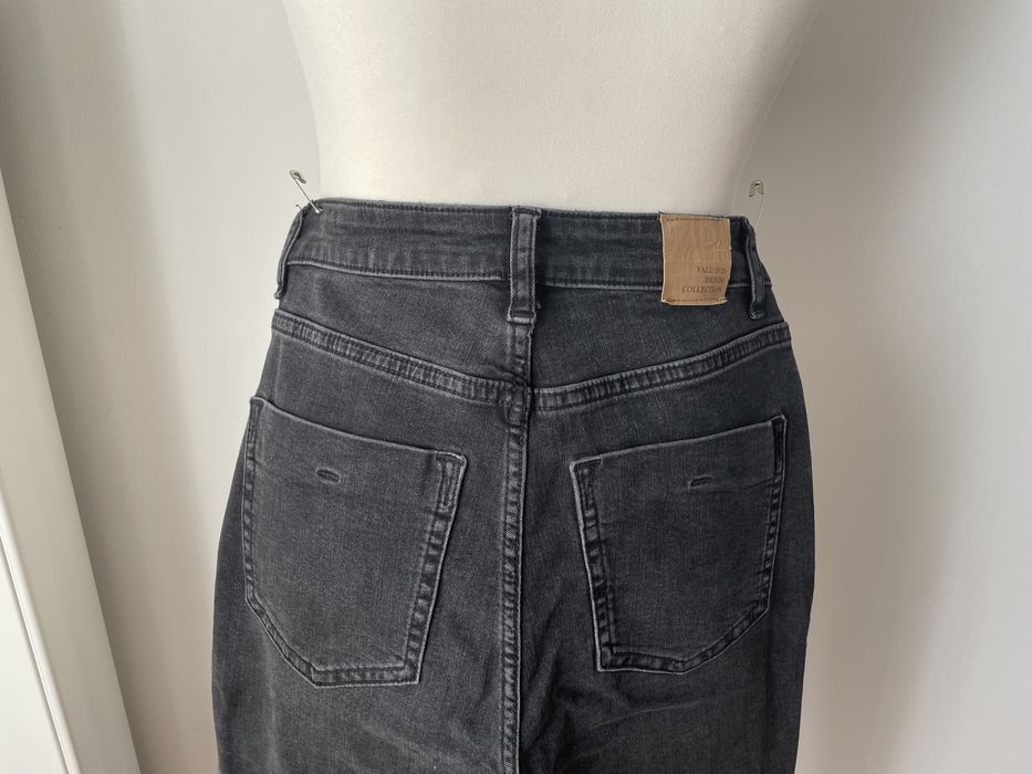Grafitowe nowe spodnie jeansy zara S