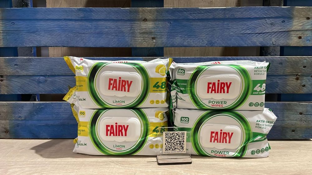 Фейрі серветки.Вологі серветки для прибирання Fairy 100 шт. ( вага сер