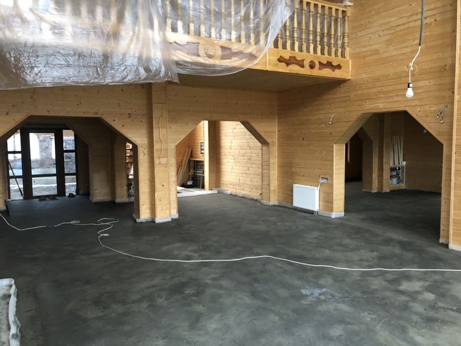 Стяжка пола полусухая машинным способом. По Технологии Putzmeister !!!