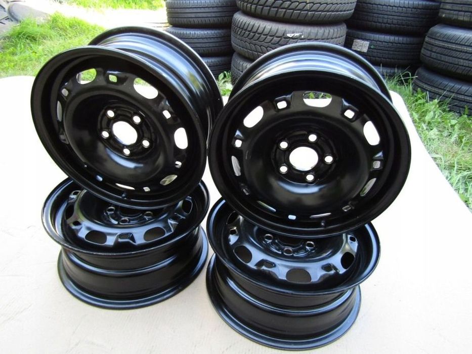 4x felgi stalowe 14 vw polo seat ibiza cordoba skoda fabia rapid roomster seat ibiza 6 j 5x100 et43 piasta 57,1 mm