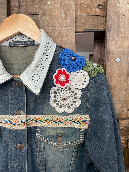 Jaqueta de ganga rústica estilo Boho Chic