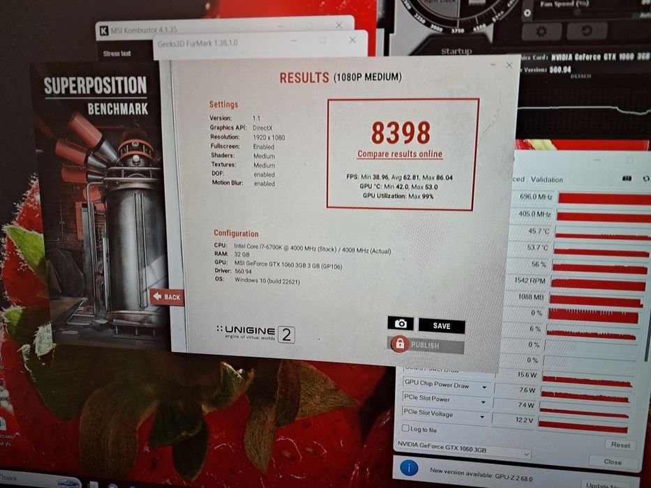 Видеокарта КАКНОВАЯ MSI GTX 1060 3GB гарантия пломба другие карты