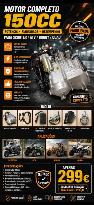 Motor 150cc. 299€. Oportunidade