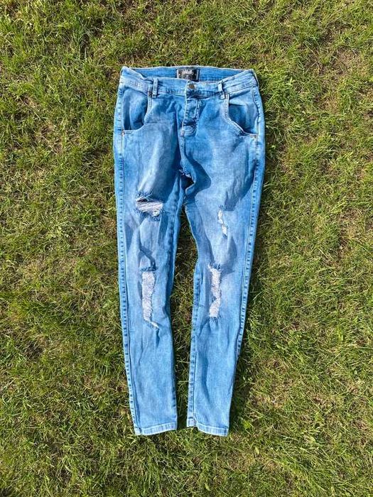 Spodnie damskie SikSilk jeansy slim blue niebieski denim women M