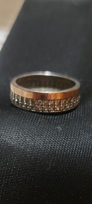 Серебряные кольца с золотой пластиной