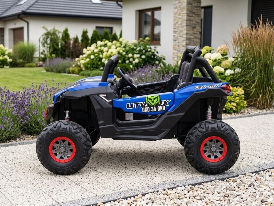 Дитячий двомісний електромобіль Багі UTV-MX 4WD-45w (Синій) / Пульт ДК
