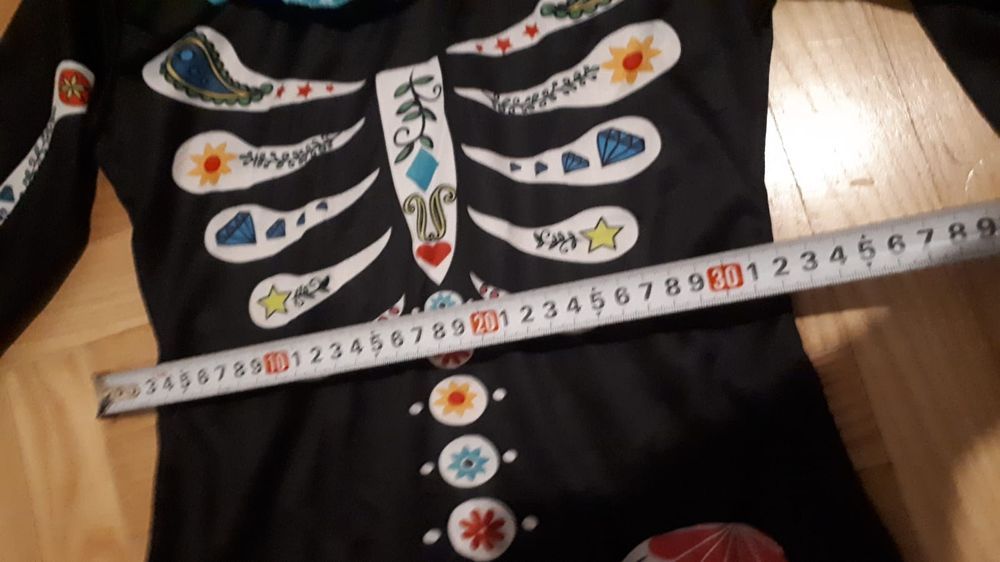 Stroj karnawałowy przebierańców halloween kosciotrup