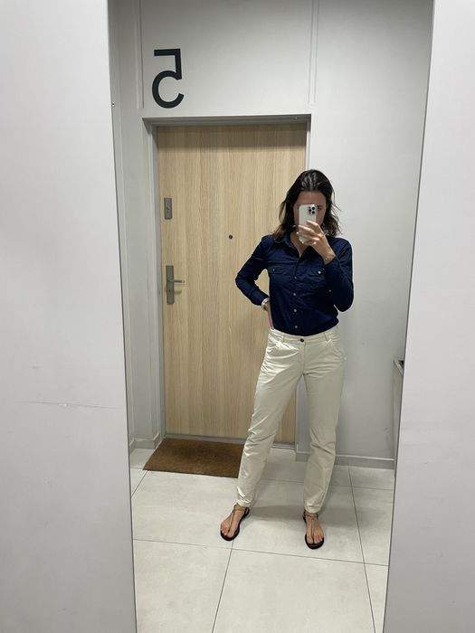 Granatowa koszula GAP w kropki XS bawełna