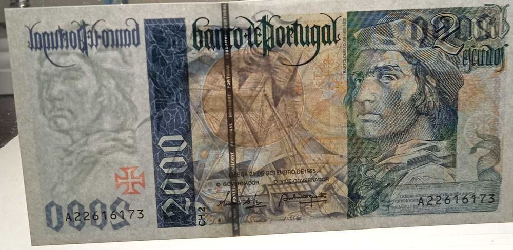 Nota 2 mil escudos 1995 NOVA - Envio Gratis