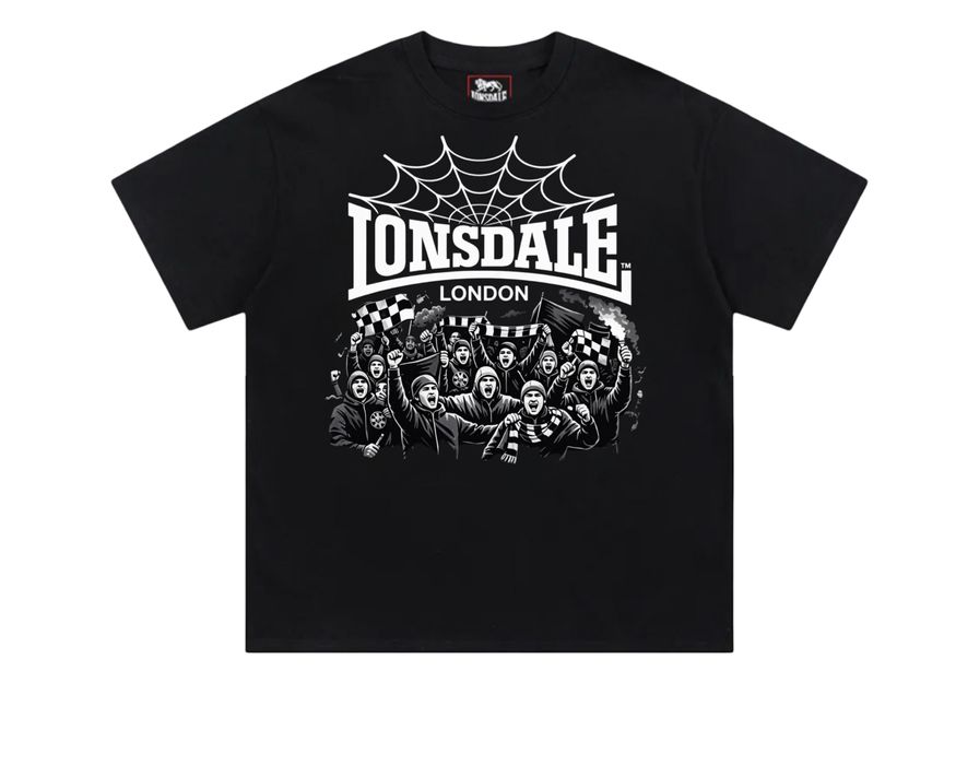 Футболки Lonsdale London spider Fight Logo черные лонсдей Новинки
