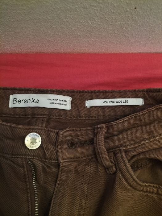 calças castanhas wide leg