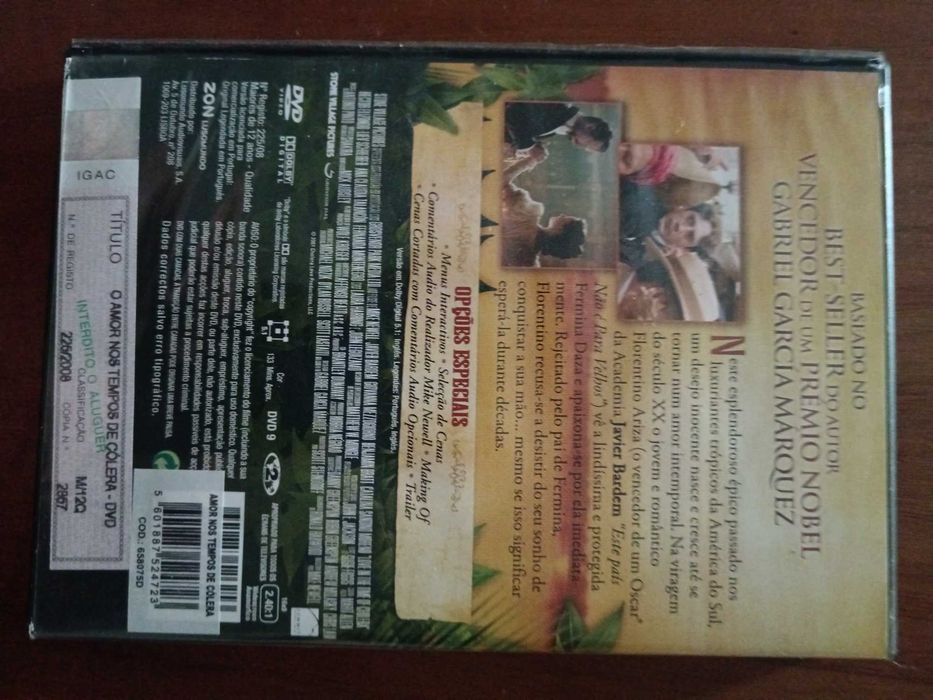 filme dvd original - o amor em tempos de colera
