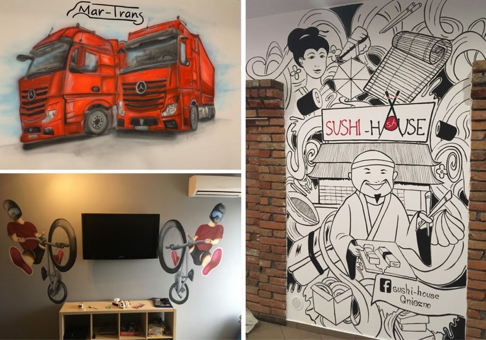 Artystyczne malowanie ścian, mural, graffiti