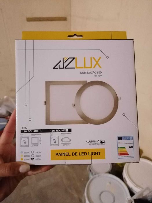 Square LED Panel (17 x 17 cm), 12 W, 3000 K – Brushed Steel64730150754946120