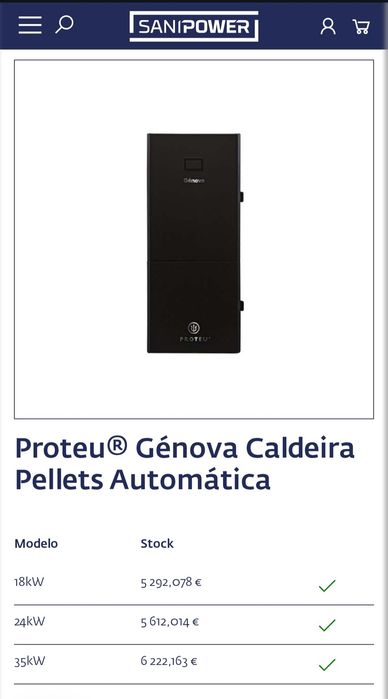 Caldeira Pellets Proteu 24kw
