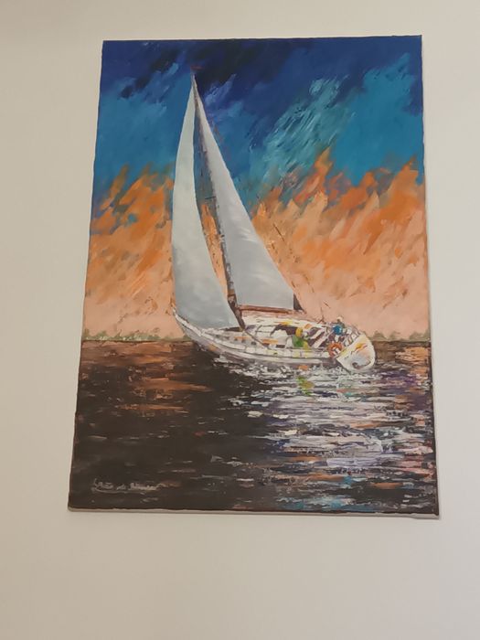 Tela pintada à mão 60×90cm