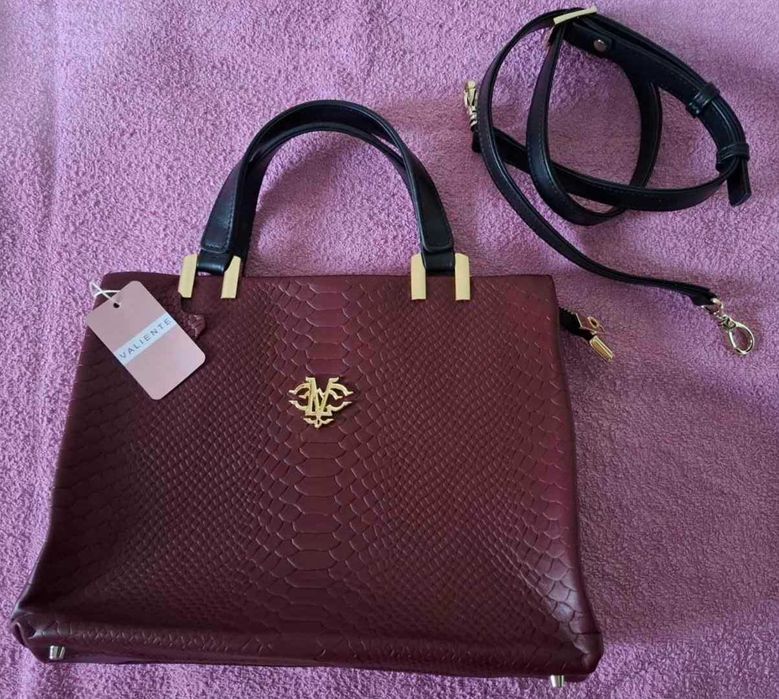 Сумка нова жіноча шкіряна бордова виробник Valiente