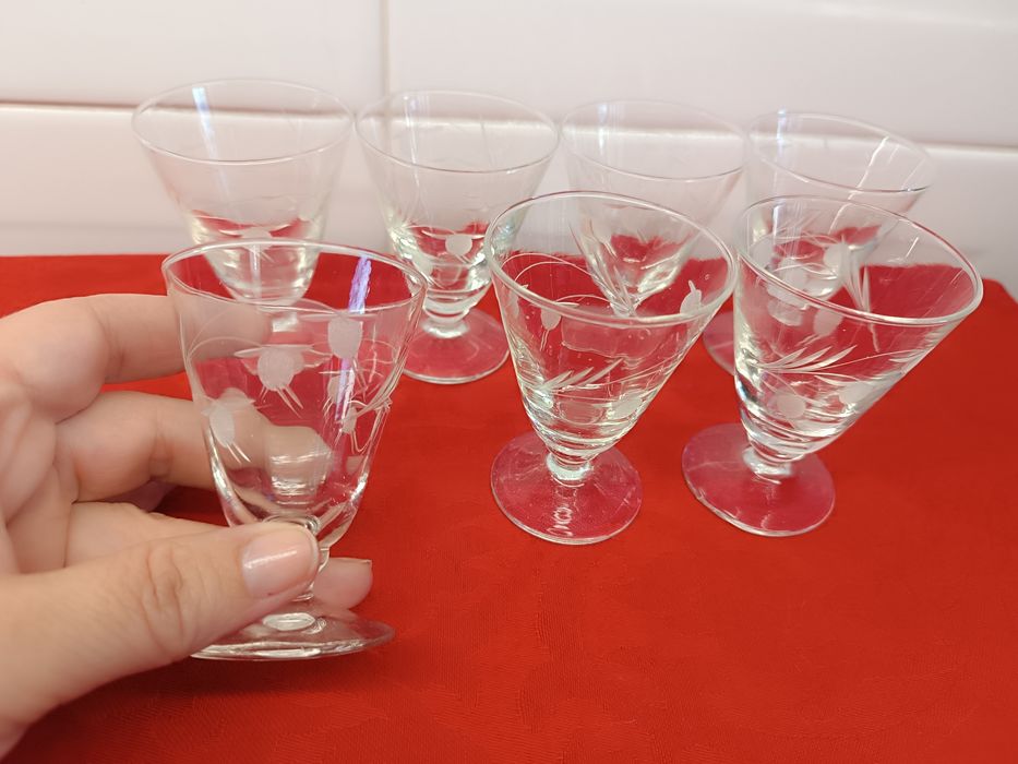 Conjunto 7 Copos ou Unidade. Cristal Antigo