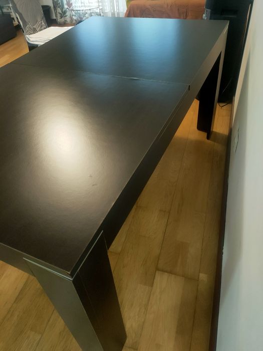 Conjunto Mesa Jantar Extensível Wengué (Desmontada) + 4 Cadeiras
