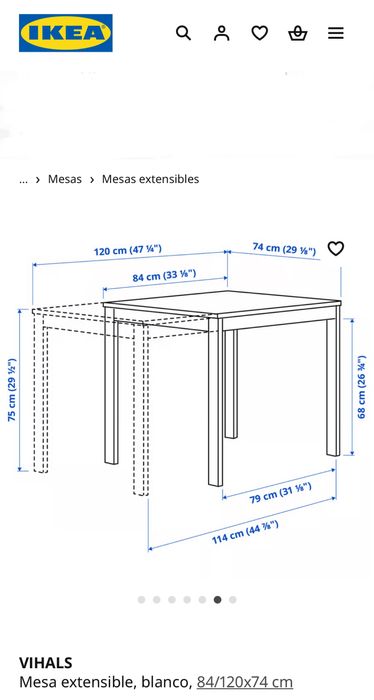 Mesa branca extensivel