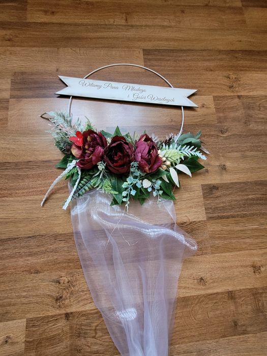 Dwie obręcze na wesele/na drzwi/Witamy Gości Weselnych/Witamy Pana Mło