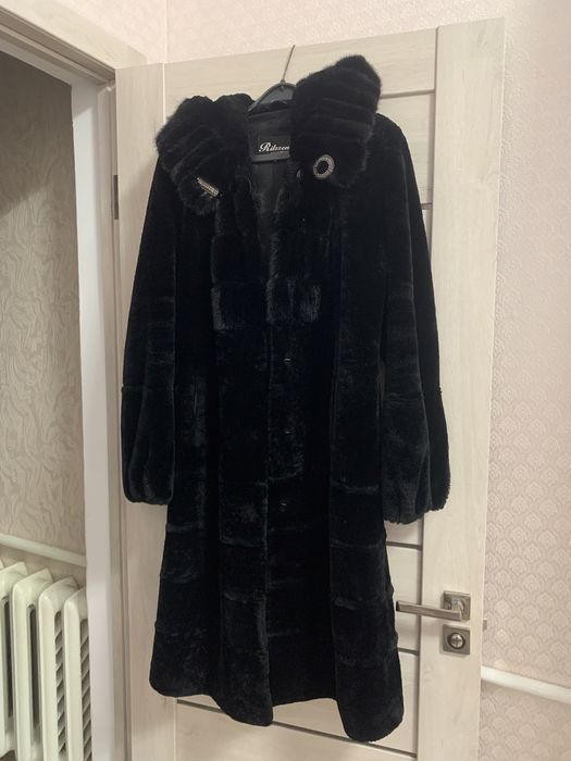 Шуба мутон с норкой