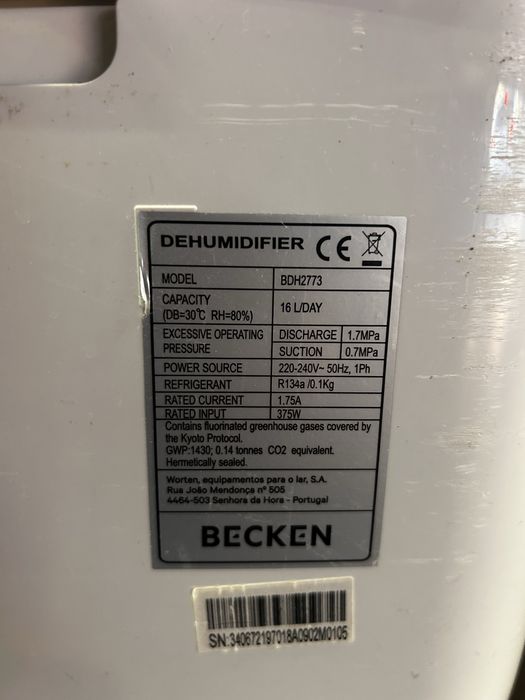 Desumificador Becken usado