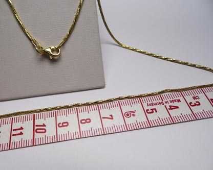 Łańcuszek okrągła diamentowana linka żyłka srebro złocone 48 cm.