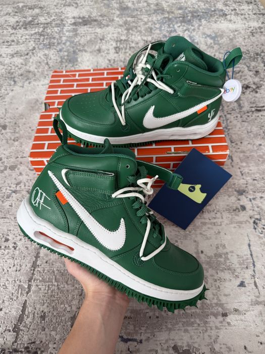 Nike Off white Air Force 1 mid Pine Green + легитчек от eBay