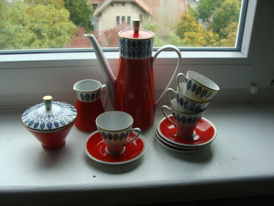 Serwis kawowy Freiberger Porcelain Mocca z lat 70. NRD