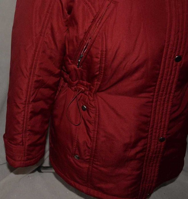 Lekka ocieplana kurtka parka 44 bordowa