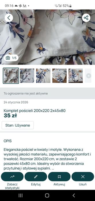 Pościel 100% bawełny 160x200, 200x220, 4x45x80