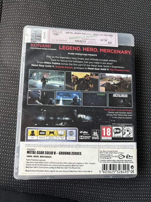 Vendo jogo Metal Gear Solid V: Ground Zeroes para PlayStation 3.